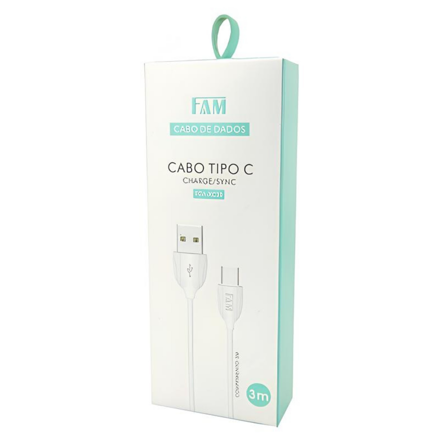 Cabo USB FAM 2.1A Tipo-C Branco