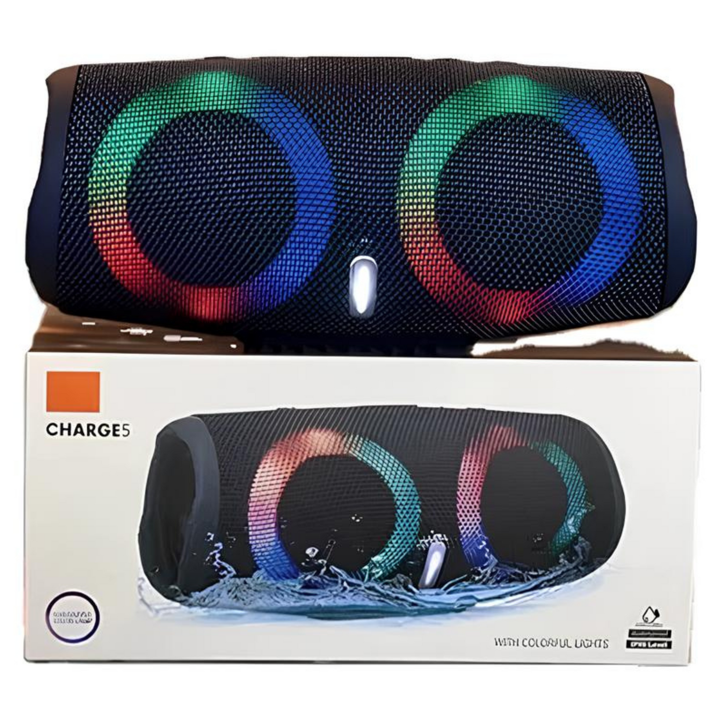 Caixa De Som Portátil Bluetooth Charge 5 Iluminação Led