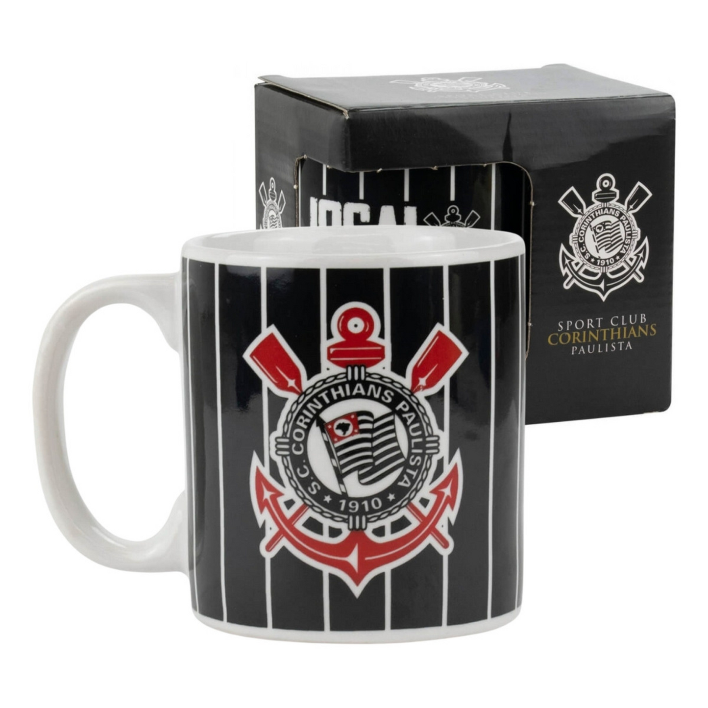 Caneca Copo Café De Porcelana Corinthians Fc Oficial
