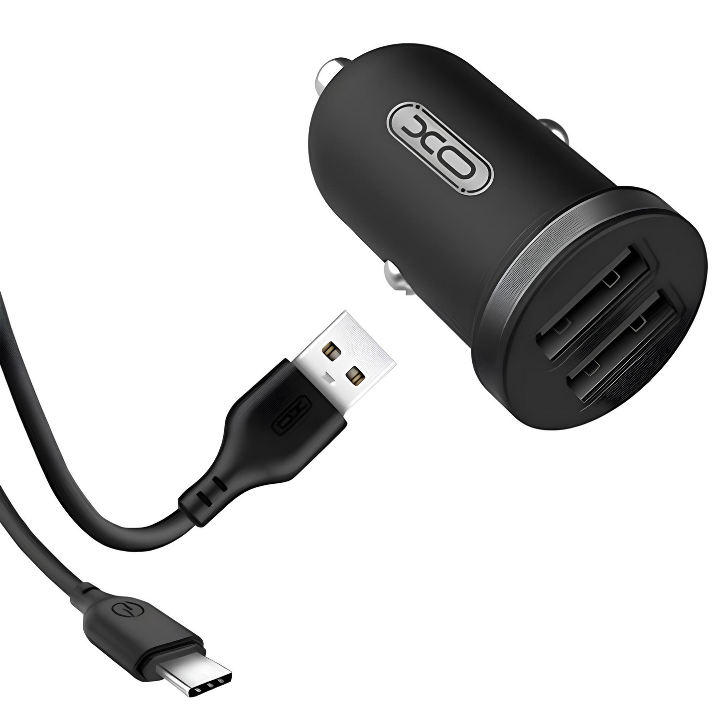 Carregador Veicular Com 2 entrada Usb XO-TZ08 com modelo Iphone , Tipo C , Micro Usp