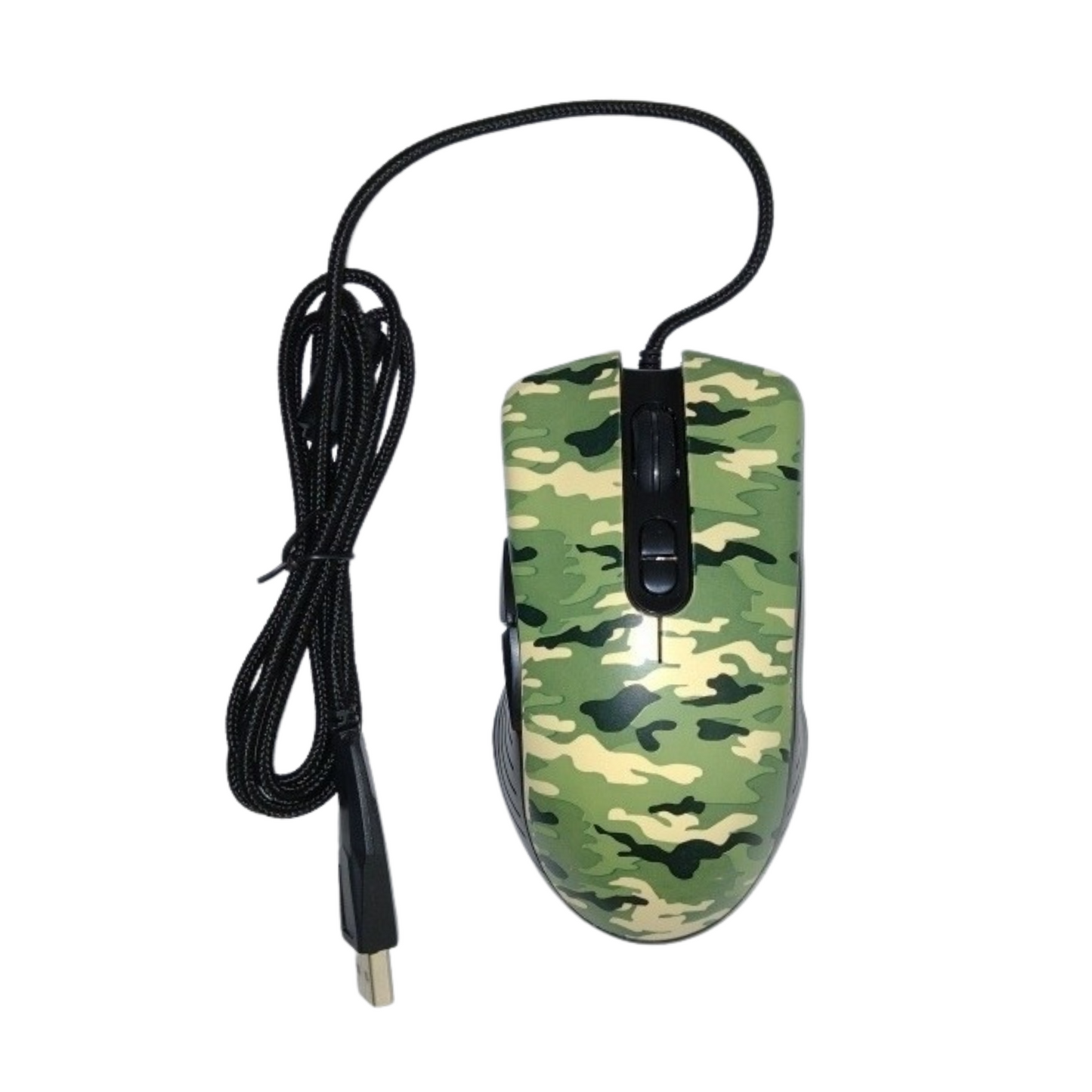 Mouse Gamer Optical Dpi-7200 C/ 7 Botões Pc Notebook Militar Cor Preto com camuflado