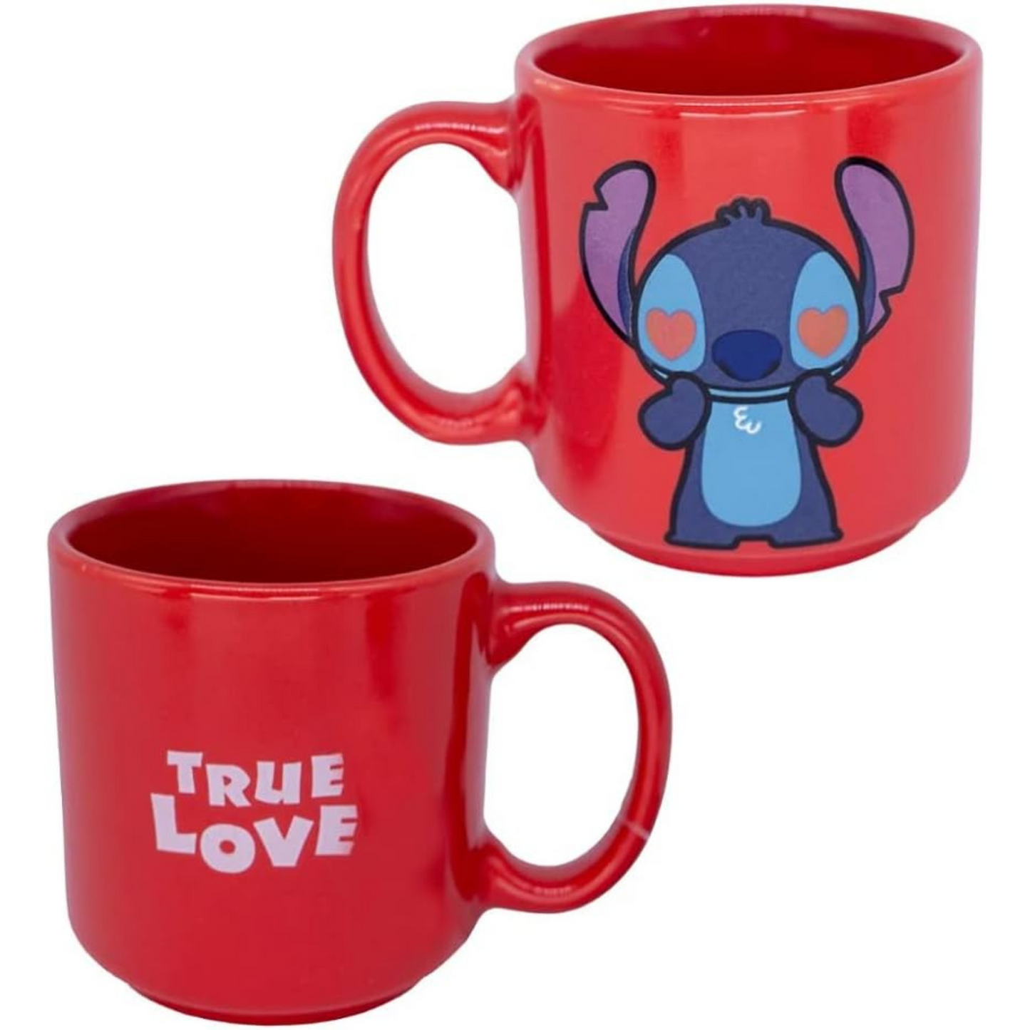 Mini Caneca Xícara Stitch True Love Empilhável Cerâmica 100ML Oficial Disney