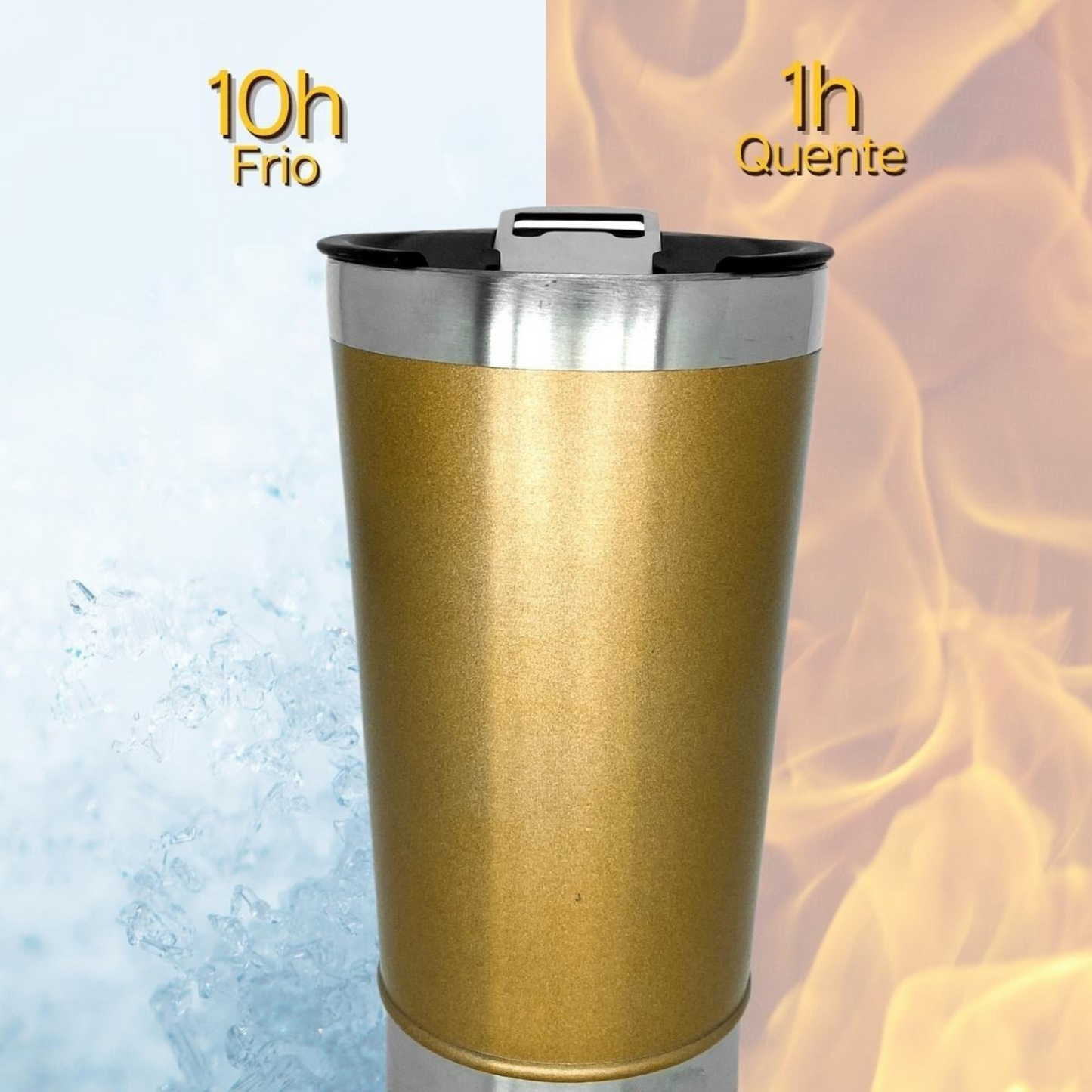 Copo Termico Inox Colorido Cerveja Bebida Tampa E Abridor