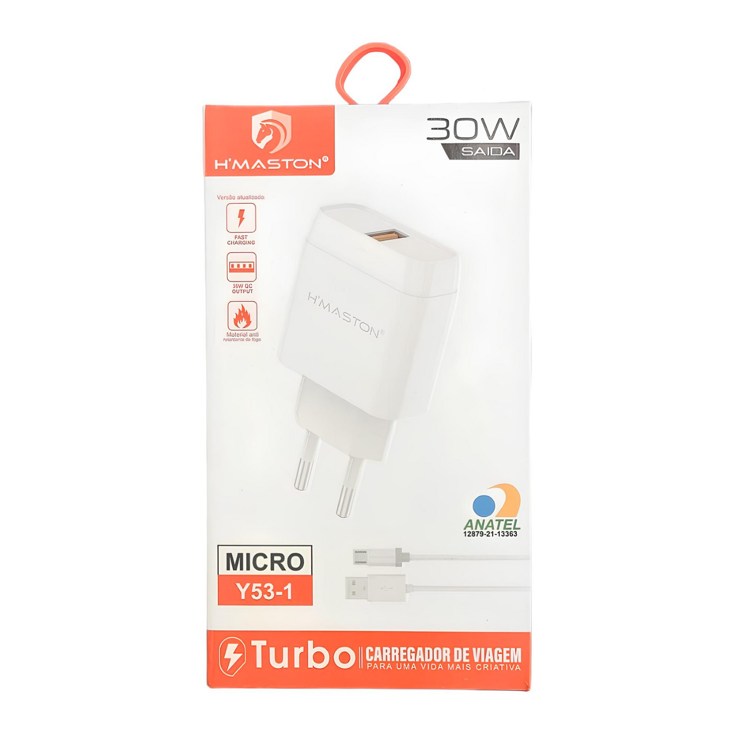 Carregador Turbo 3.0 + Cabo Micro Usb Hmaston 20w - Y53-1