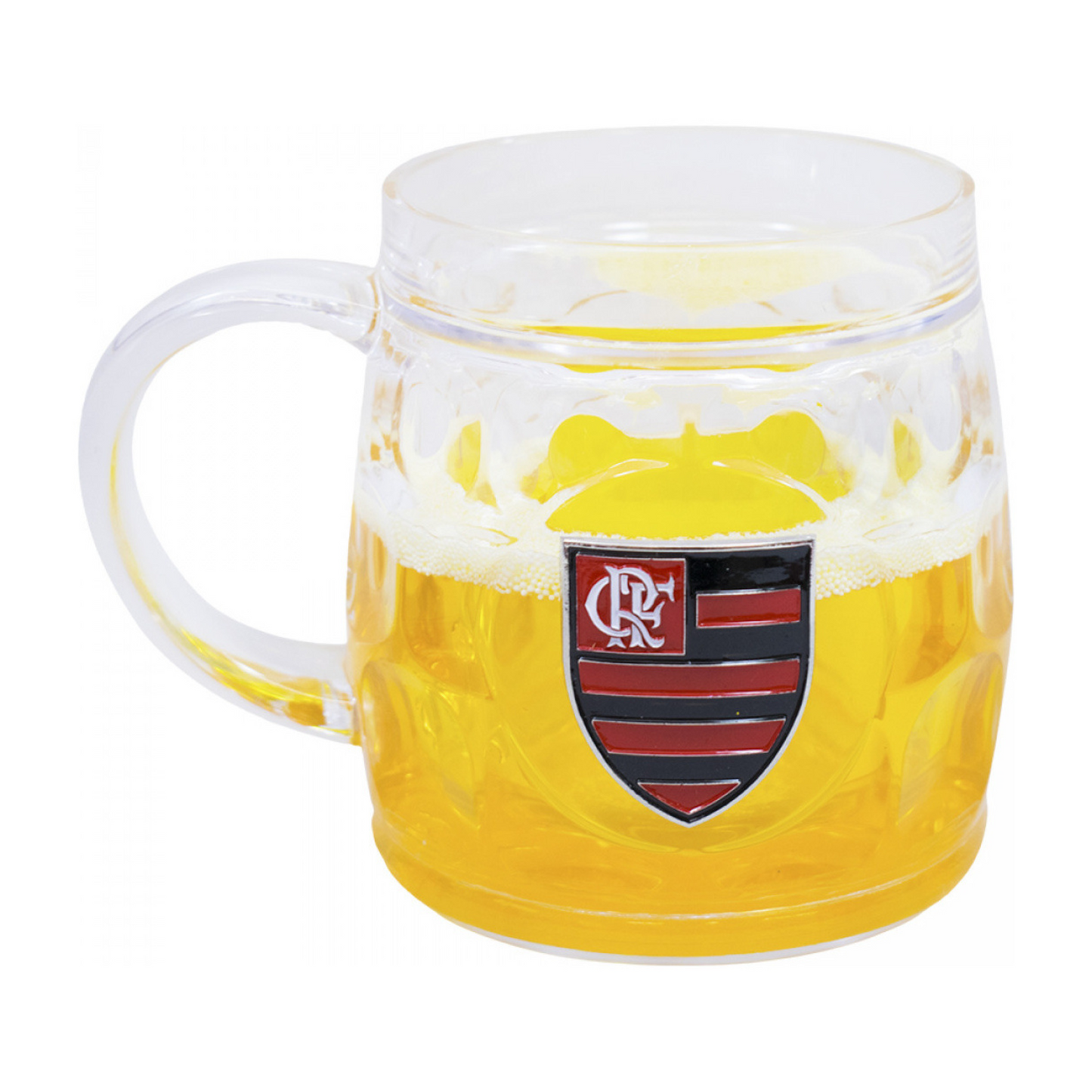 Caneca Cerveja Flamengo Acrílico Bg 400ml Brasão Metal