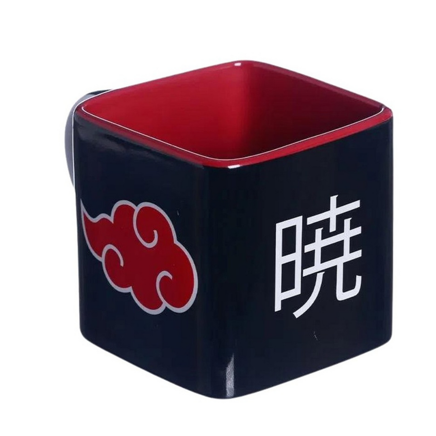 Caneca Akatsuki Itachi Cubo Quadrada Naruto Cerâmica 300ml