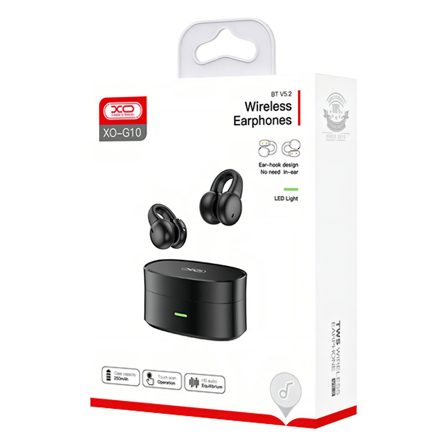 Fone De Ouvido Bluetooth 5.2 De Condução Aérea Xo-g10 Cor Preto Cor da luz Verde