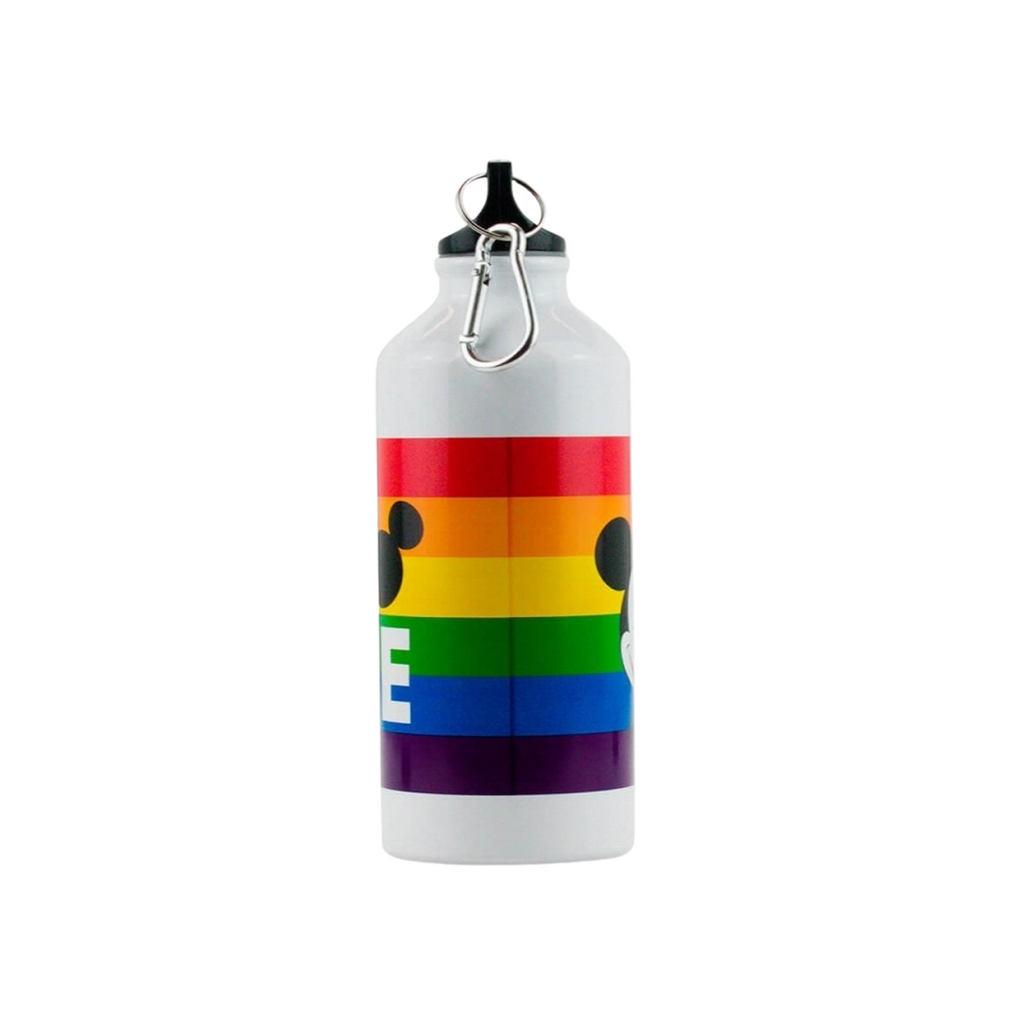 Garrafa Alumínio Com Prendedor Disney Mickey Arco-íris 500ml
