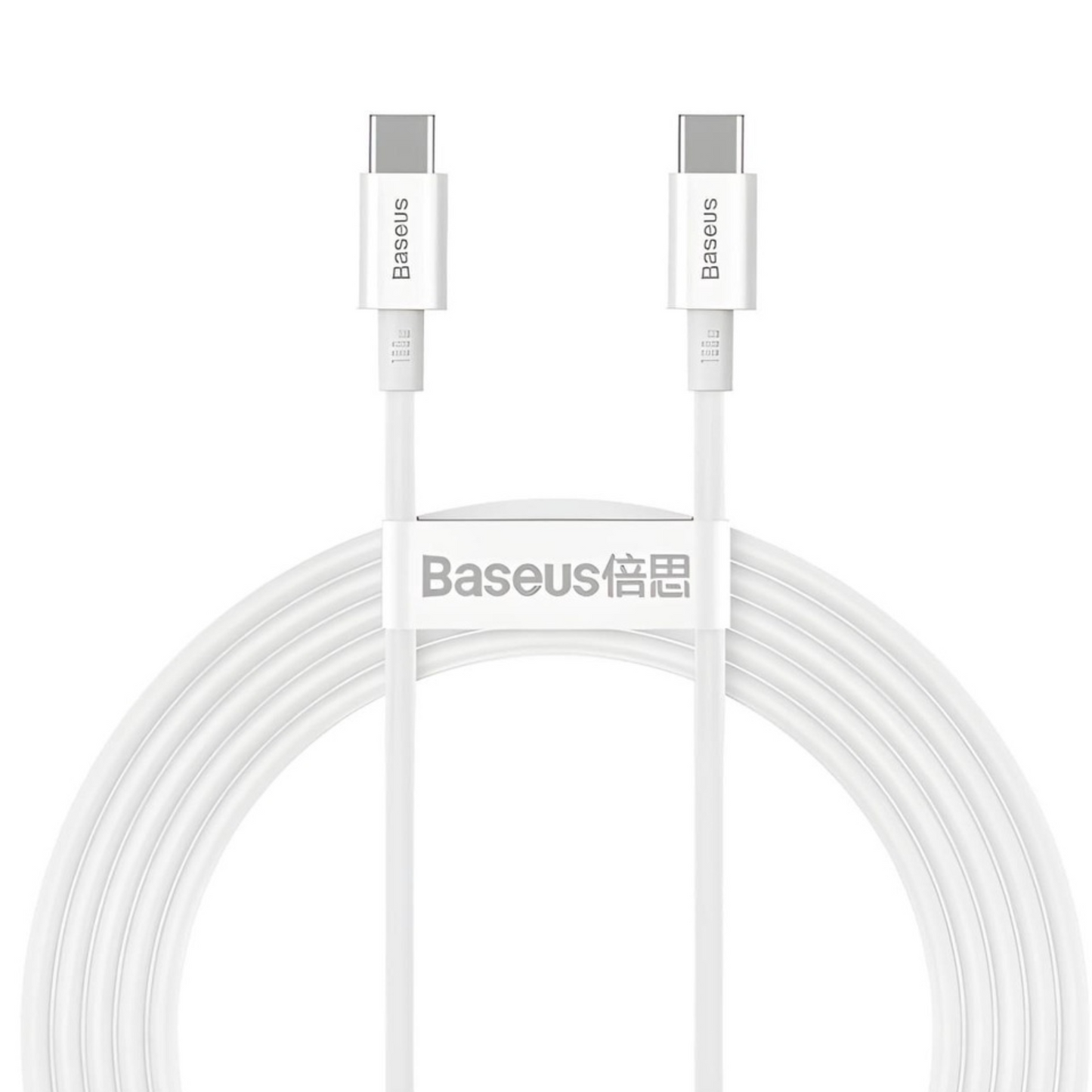 Cabo Turbo 100W USB-C P/ USB-C Superior Series 1 Metro Branco Baseus