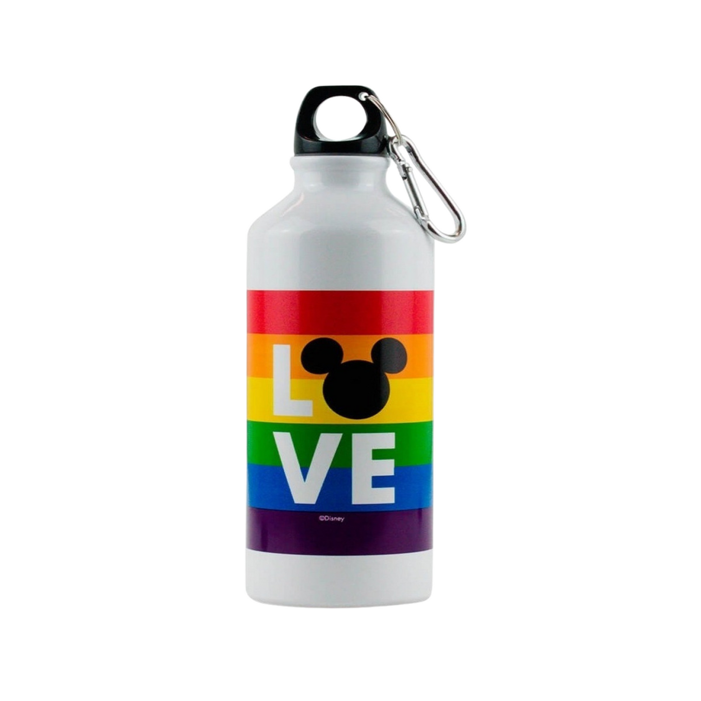 Garrafa Alumínio Com Prendedor Disney Mickey Arco-íris 500ml