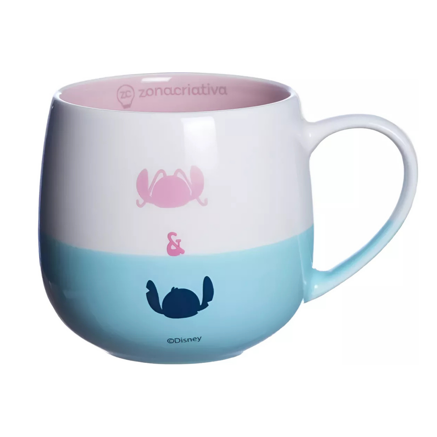 Caneca Maggie Stitch & amp; Angel Namorados 400ml - Zona Criativa