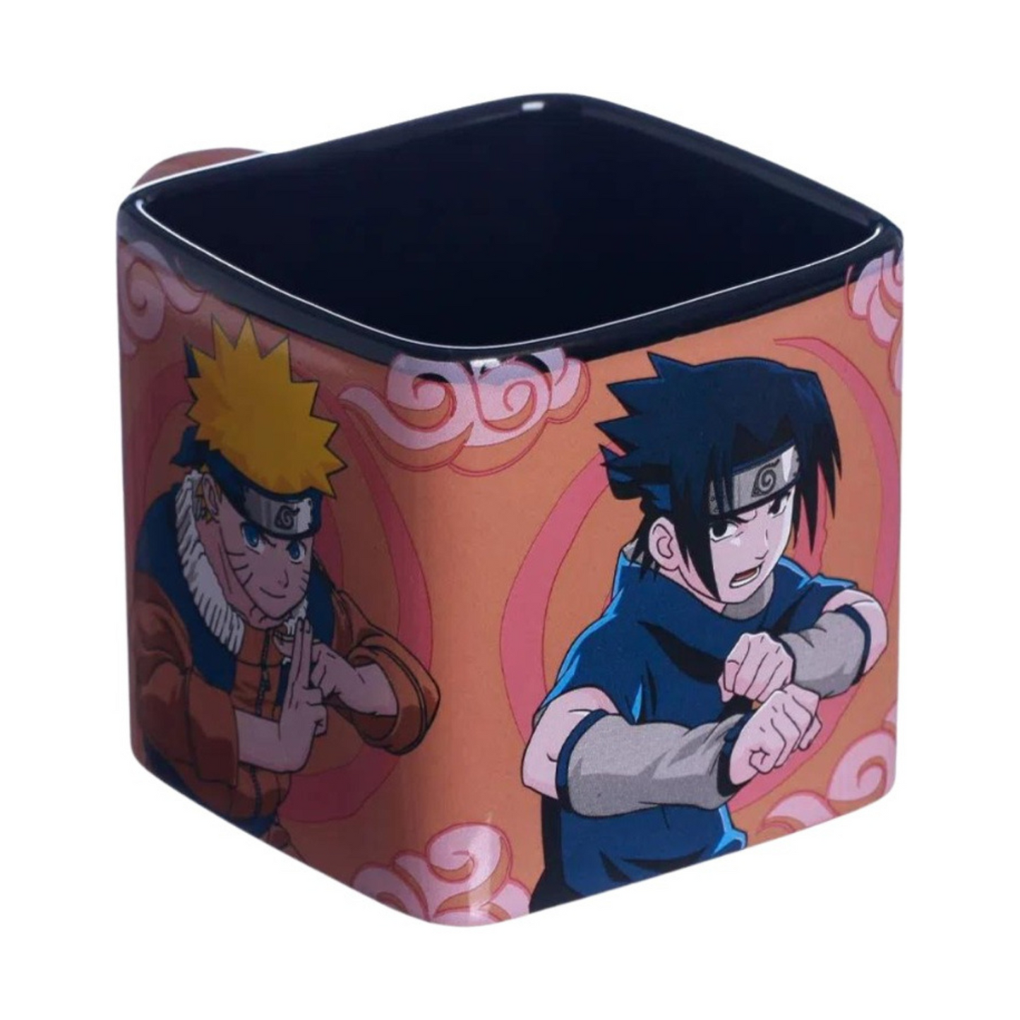 Caneca Naruto Equipe 7 Anime Cubo Quadrada Cerâmica 300ml