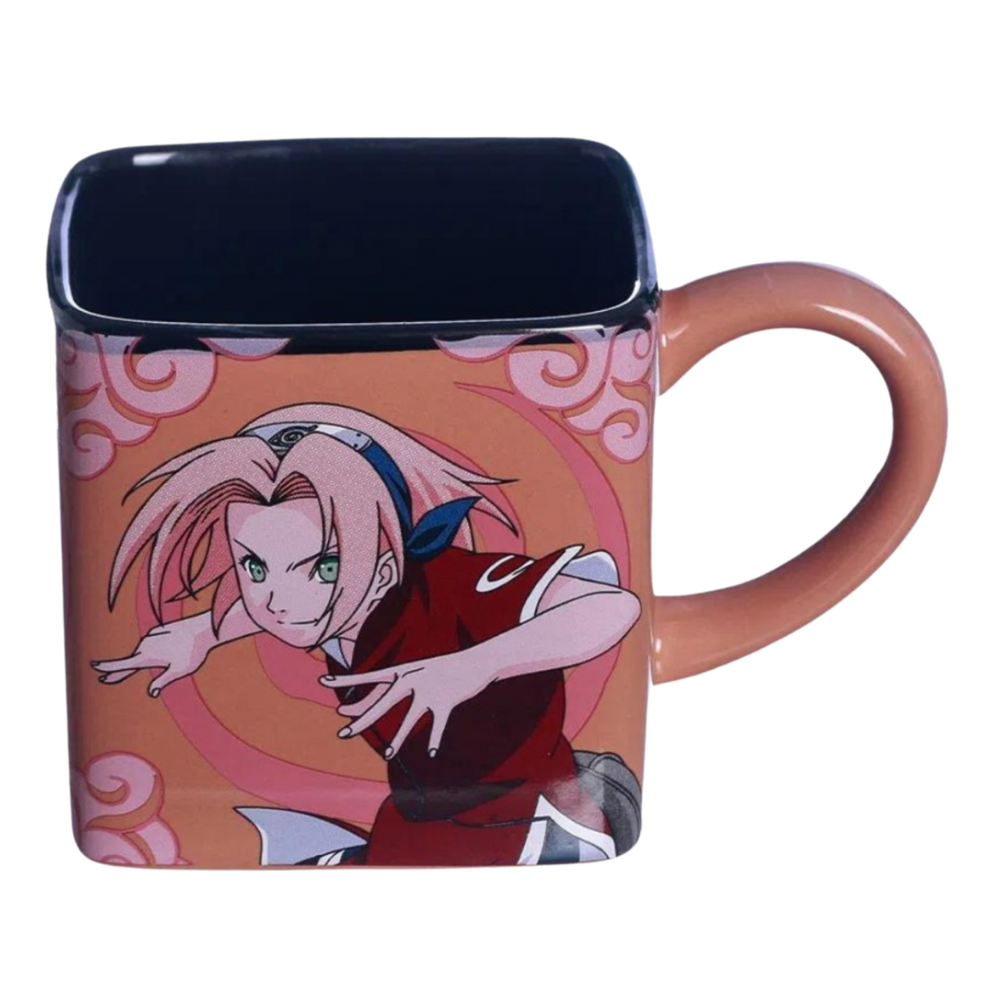Caneca Naruto Equipe 7 Anime Cubo Quadrada Cerâmica 300ml