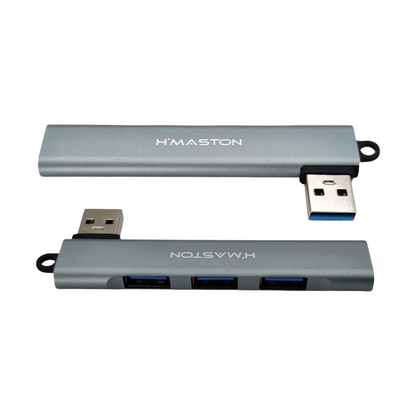Adaptador Hub Usb 3.0 + 2.0 4 Em 1 Hmaston Cor Cinza-escuro