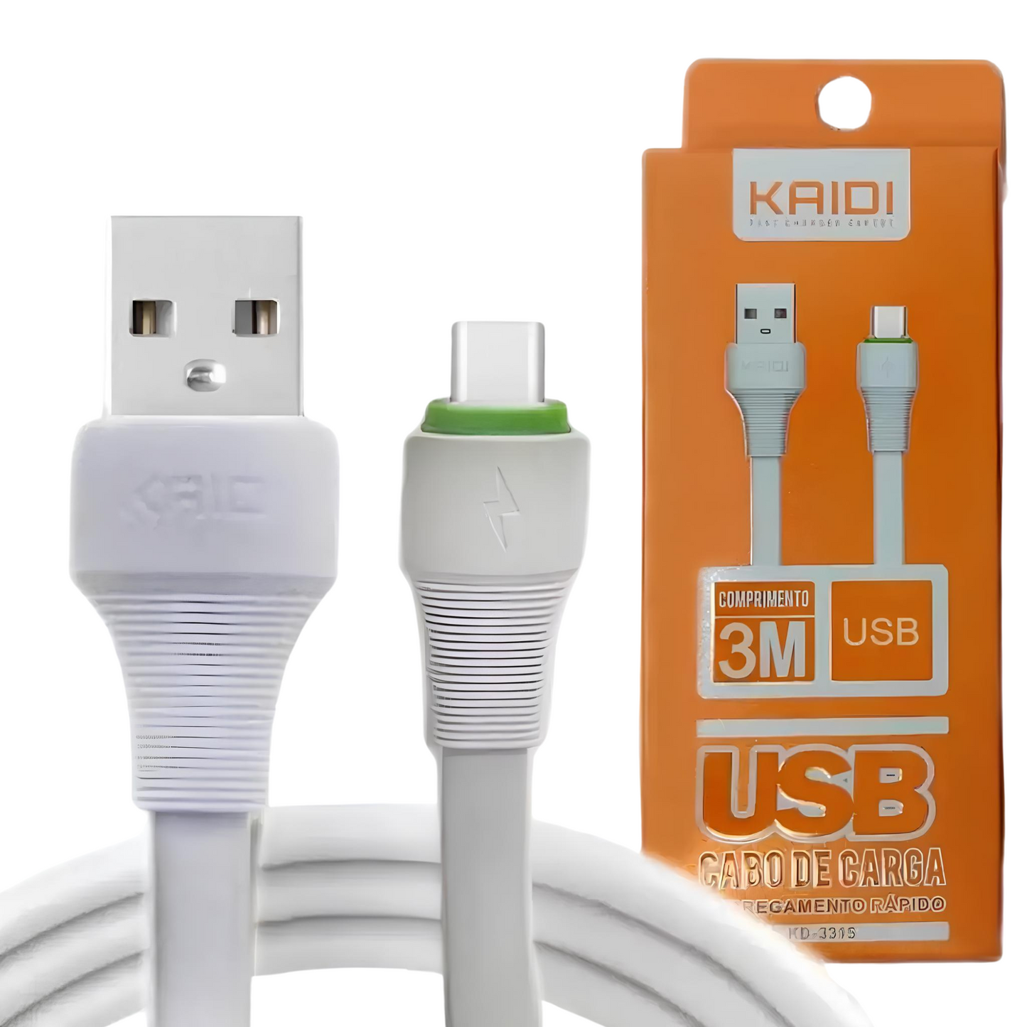 Cabo Carregador 3m Kaidi Para Android ,TypeC