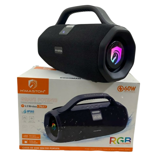 Caixa De Som Bluetooth Bombox Portatil Potencia 60w Tws