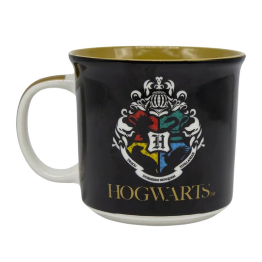 Caneca Tom Hogwarts Casas Harry Potter Grifinória Sonserina Cor Preto