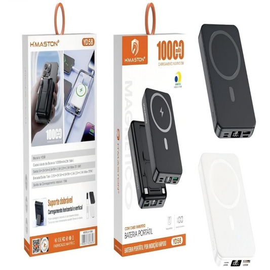 Carregador Portátil Power Bank Magsafe Sem Fio 10000mah 20w