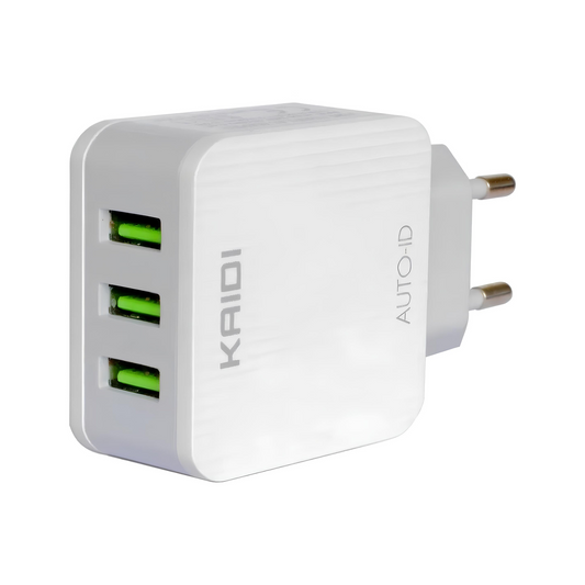 Carregador Turbo Compativel iPhone-3usb Cabo Lighting -kaidi Cor Branco