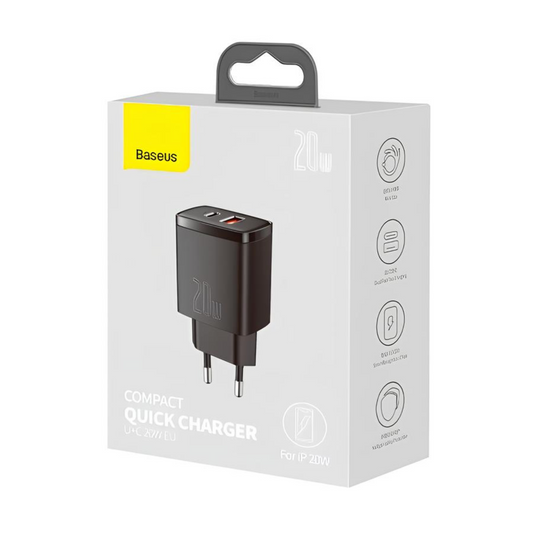 Carregador de Tomada Turbo Baseus 20W