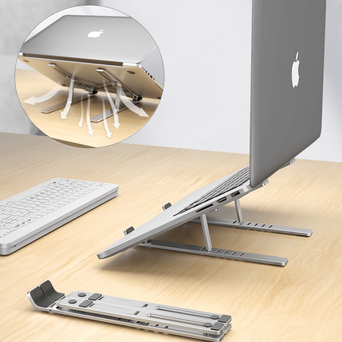 Suporte Para Notebook Tablet Laptop Com 6 Alturas Ajustáveis Dobrável Em Alumínio - LAPST