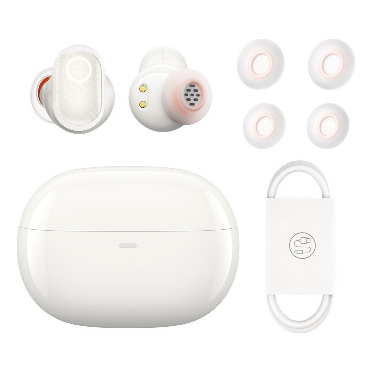 Mini Fone De Ouvido Sem Fio Wm05 Baseus Bluetooth 5.0 - 24h Cor Branco