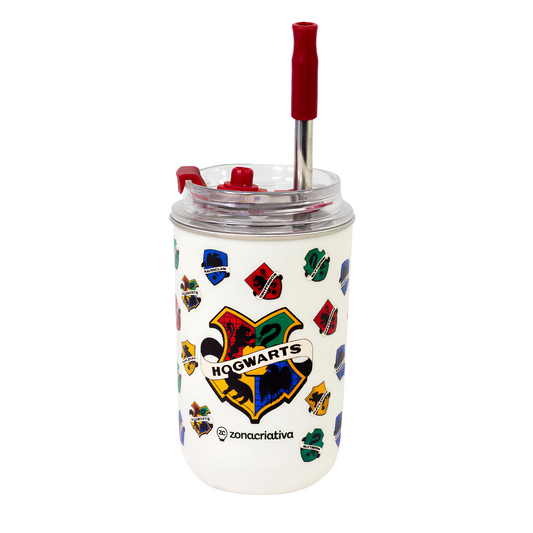 Copo Neo Harry Potter Hogwarts 300ml C/ Zona Canudo Criativa