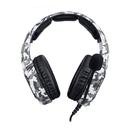 Fone de ouvido over-ear gamer Onikuma K8 branco com luz LED