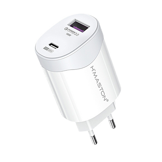 Fonte Tomada Rápida Carregar Celular Portátil  Usb e Tipo-c H'maston LR-11 Carregador 38w PD20W QC3.0