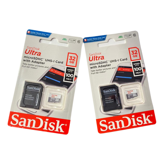 Kit 2 Cartão De Memória 32gb Ultra + Adaptador Micro Sd