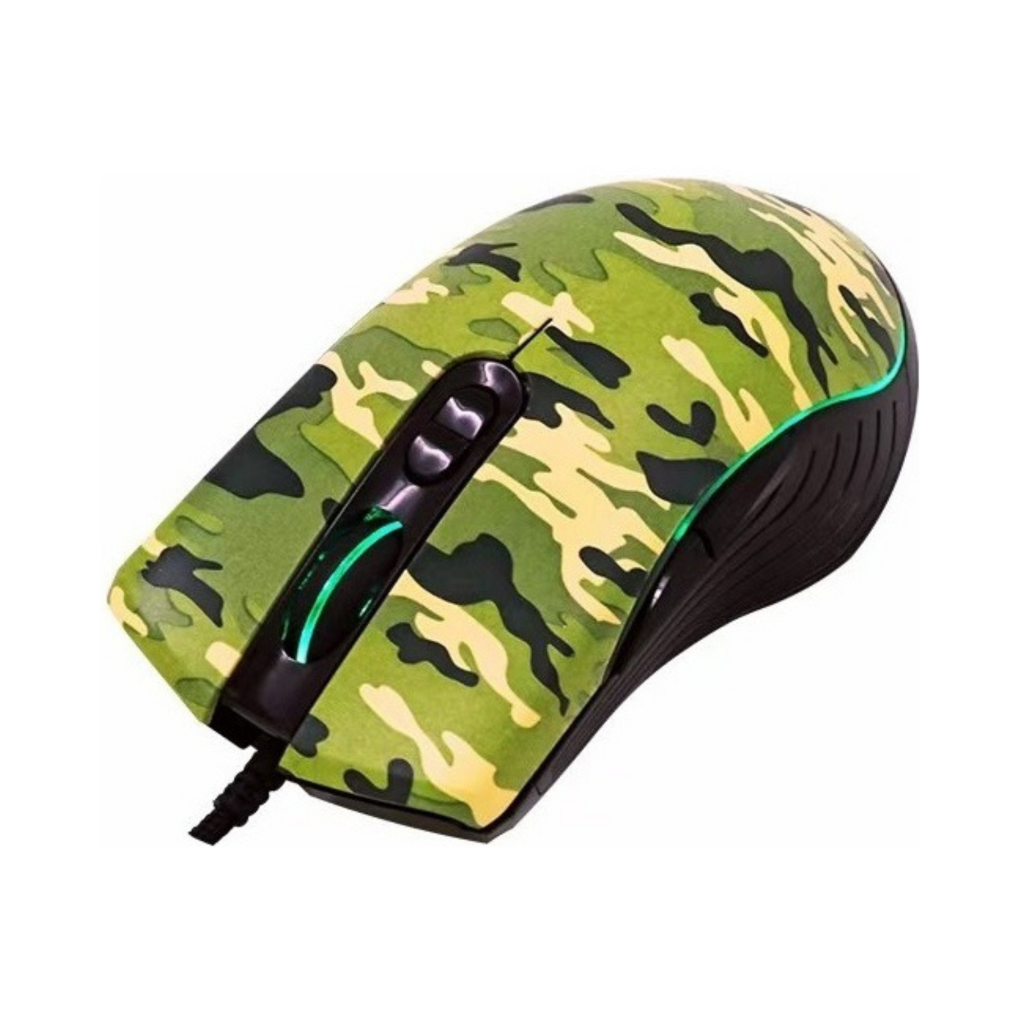 Mouse Gamer Optical Dpi-7200 C/ 7 Botões Pc Notebook Militar Cor Preto com camuflado