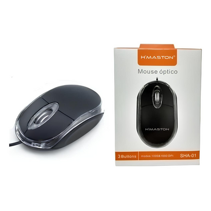 Mouse Óptico Original H'Maston Com fio usb SHA-01