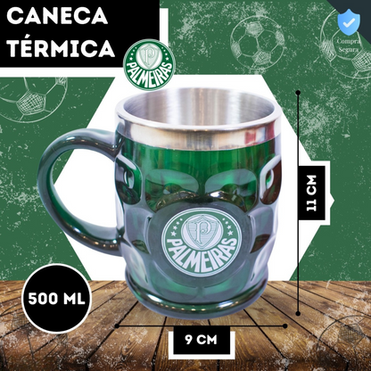 Caneca Térmica Palmeiras Fc Oficial Com Tampa Plástico