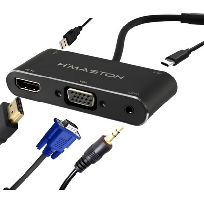 Conversor H'maston Usb-c P/hdmi/vga/usb 3.0 P2