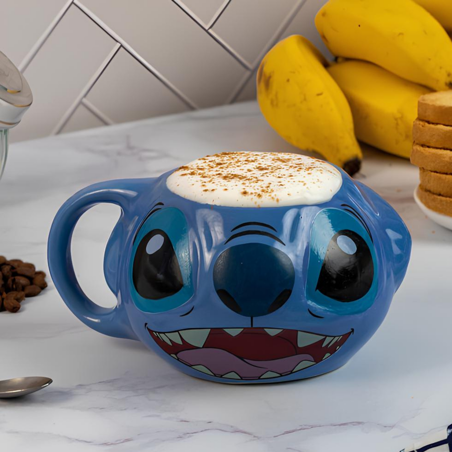 Caneca 3d Formato Stitch Lilo Ohana Família Disney Oficial