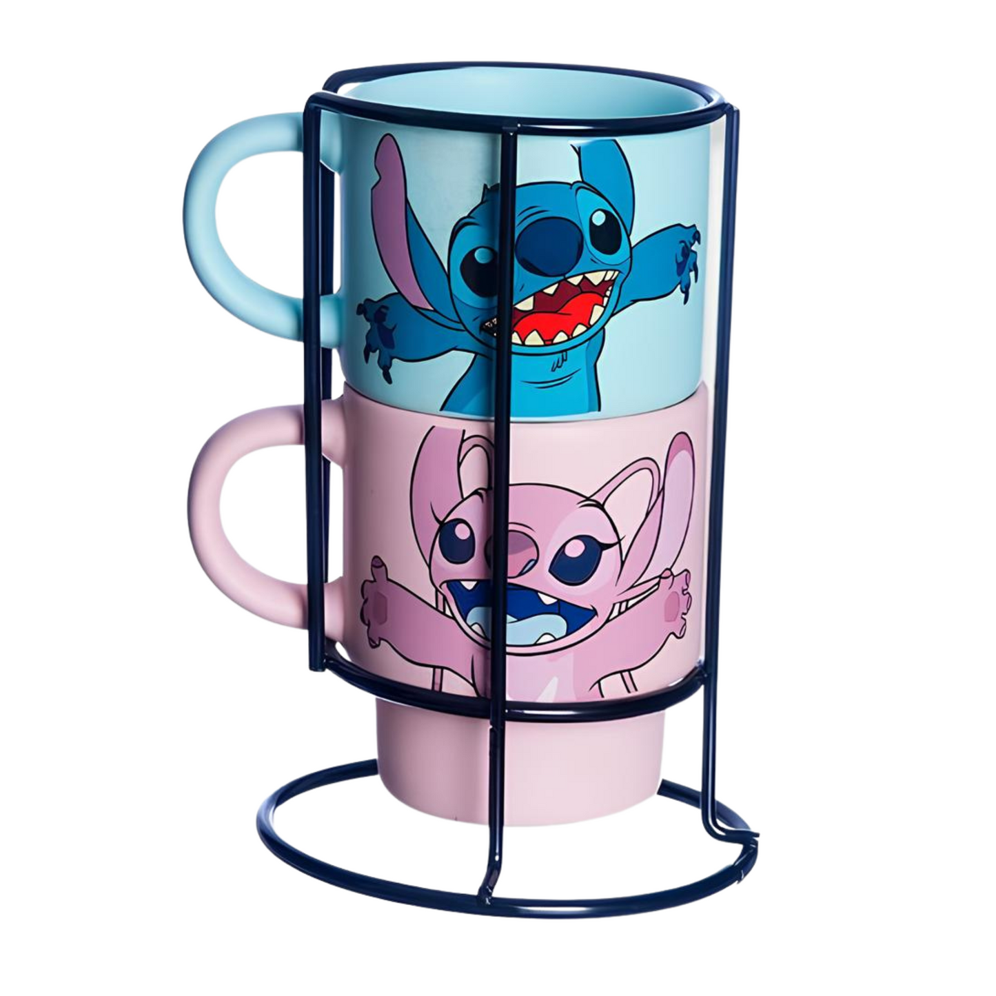 Kit 2 Canecas Stitch E Angel Café Bebida Quente Frio Oficial