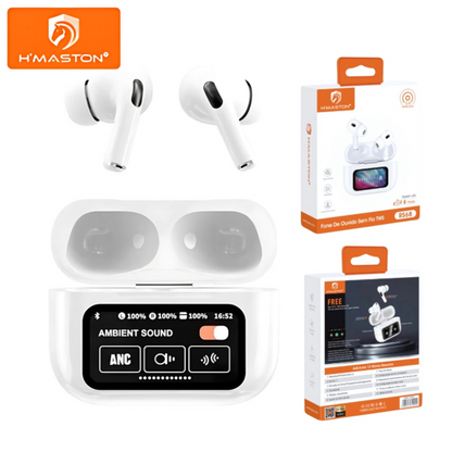 H'maston RS-68 Fone De Ouvido Sem Fio Com Tela Bluetooth 5.3 TWS
