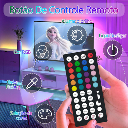 H'maston HFT-03 Fita De Rgb Led 5 Metros Cor Da Luz Com 44chaves Controlador