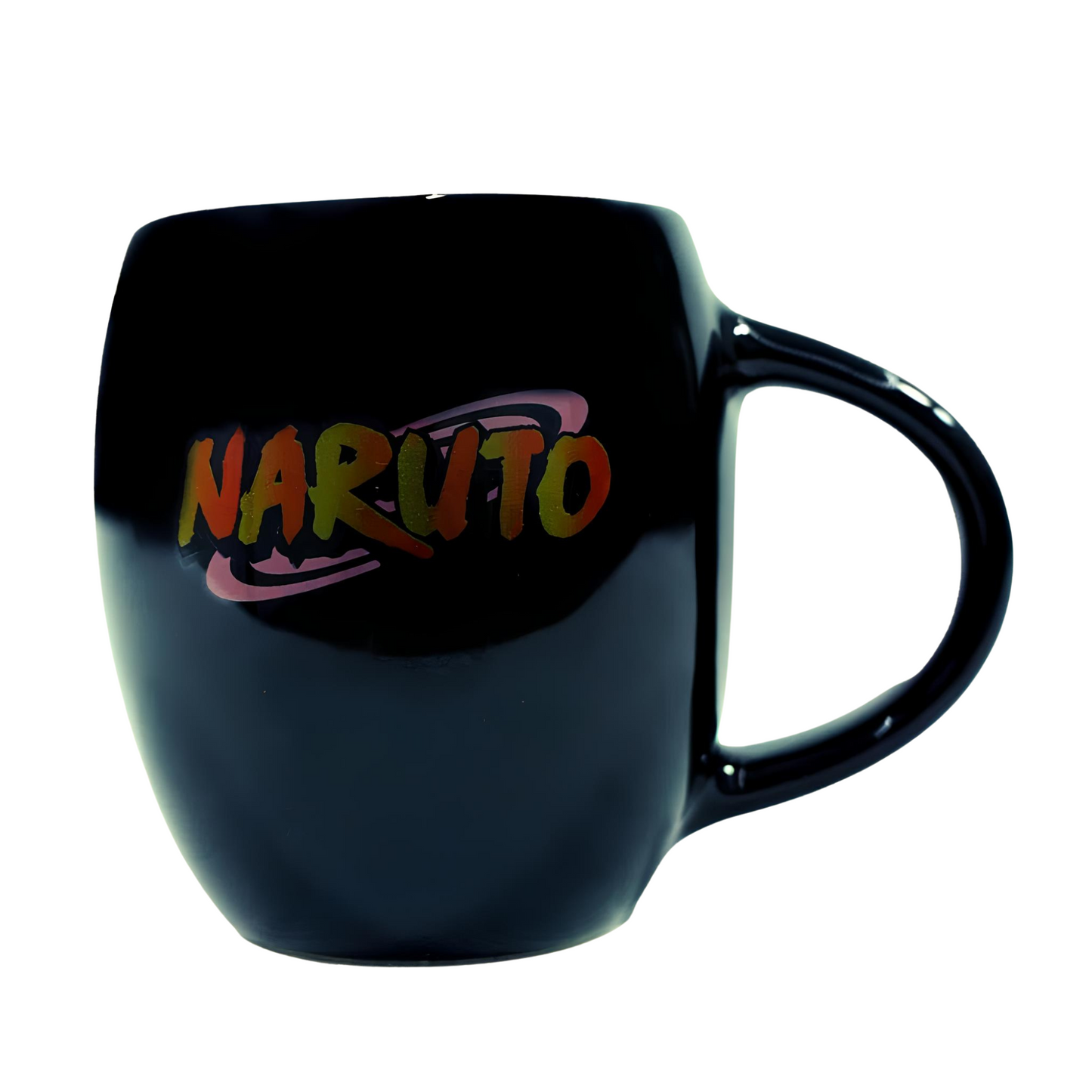 Caneca Oval Preta Em Cerâmica Do Naruto 350 Ml Na Caixa