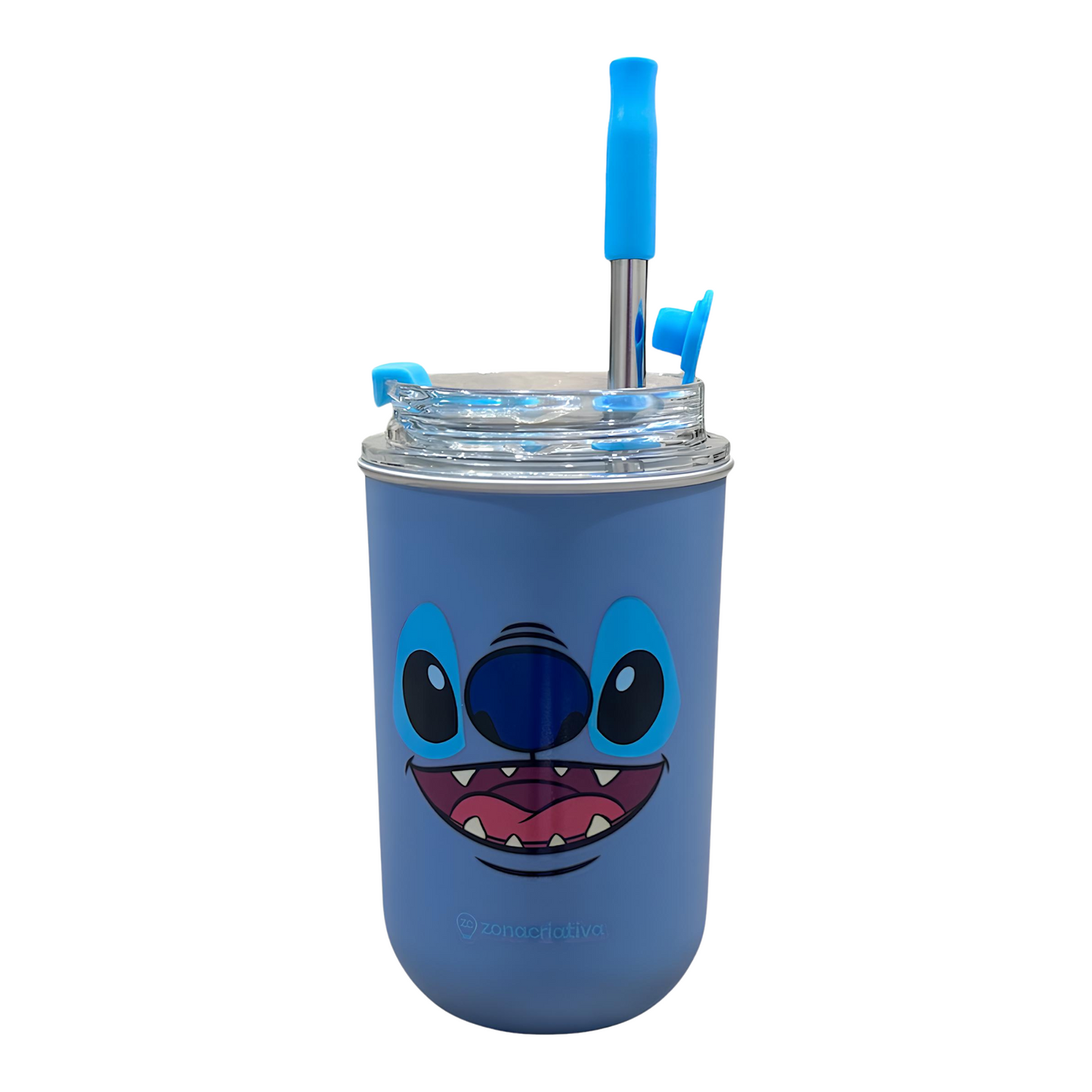 Copo Neo Stitch Disney 300ml Com Canudo Zona Criativa